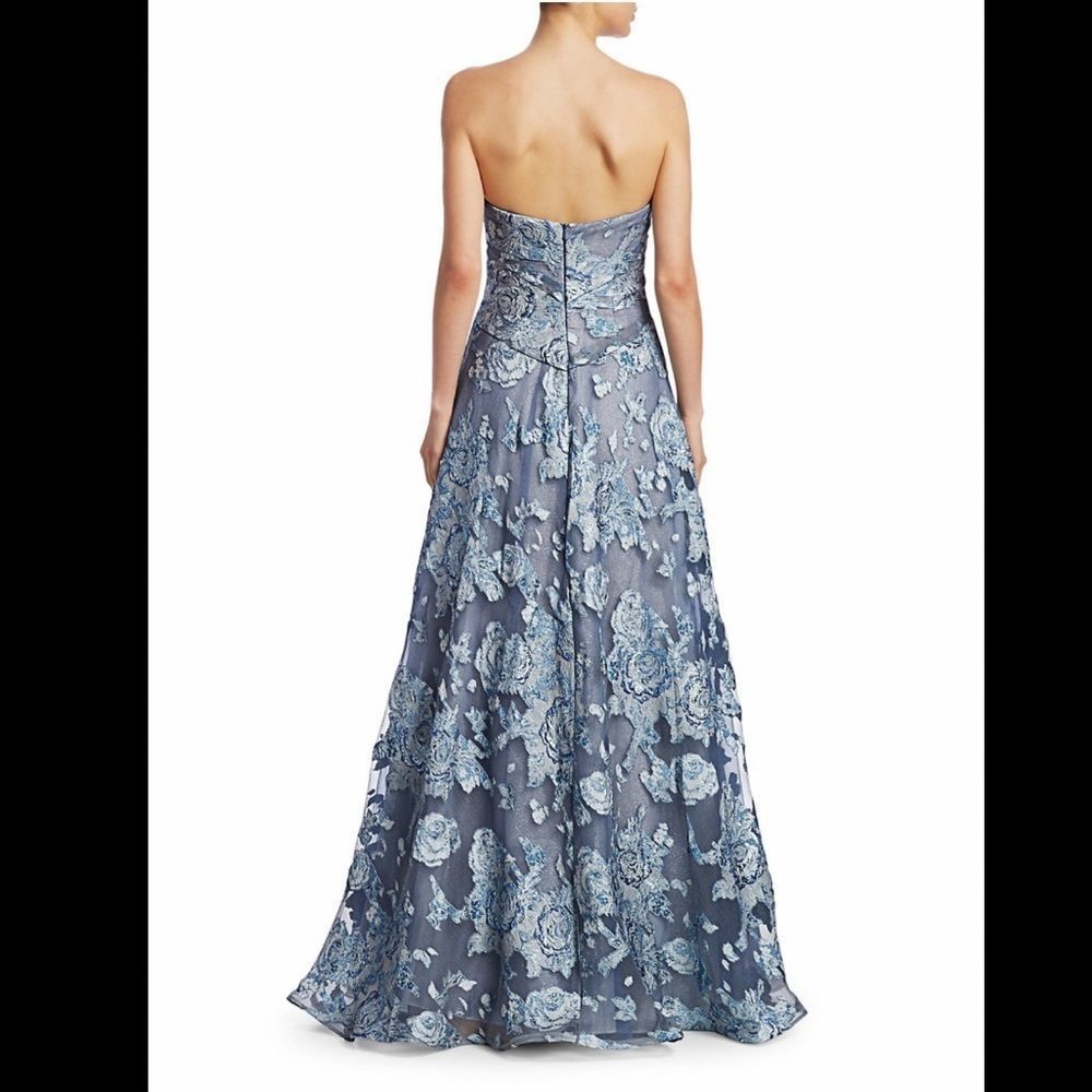Rene Ruiz Collection Floral Fil Coupé Strapless Gown US 14 $1795 - Picture 4 of 8